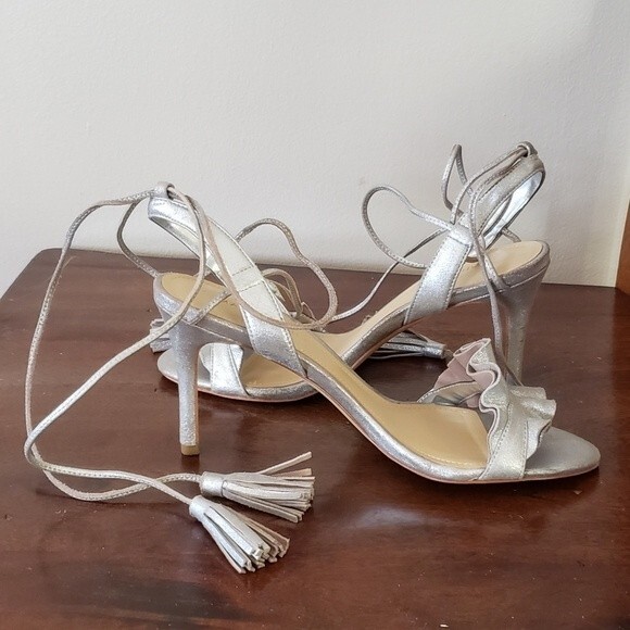 Marc Fisher Bamba Heel Silver Size 6.5 M - Picture 5 of 12